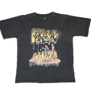 Vintage KISS Rock The Nation World Tour 2004 T-Shirt Size M-L